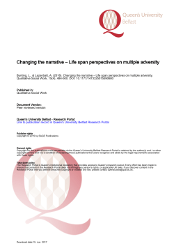 Changing the narrative &ndash; Life span perspectives on multiple adversity