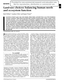 Land-Use Choices: Balancing Human Needs and Ecosystem Function