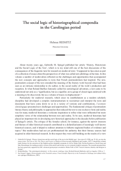 The social logic of historiographical compendia in the Carolingian