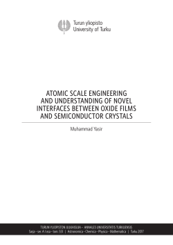Muhaamad Yasir &ndash; Atomic scale engineering and