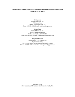 A MODEL FOR AVERAGE SPEED ESTIMATION AND CRASH