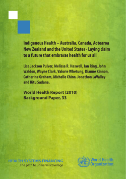 Indigenous Health &ndash; Australia, Canada, Aotearoa New Zealand and