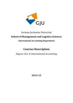 Courses Description - German Jordanian University