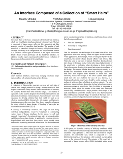 An Interface Composed of a Collection of &ldquo;Smart Hairs&rdquo;