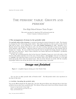 The periodic table: Groups and periods