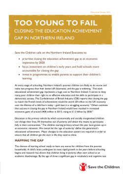 too young to fail - Save the Children UK