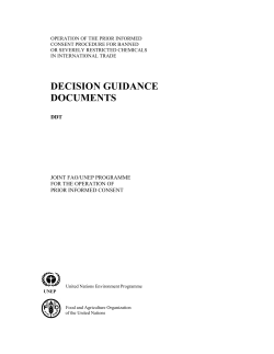 DDT - Decision Guidance Documents