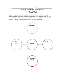 Greek and Latin Root Words Word Web