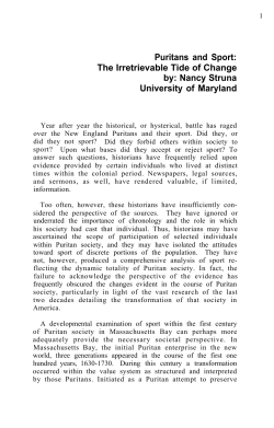 Puritans and Sports