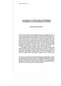 a material culture study of subversion: interpreting english medieval
