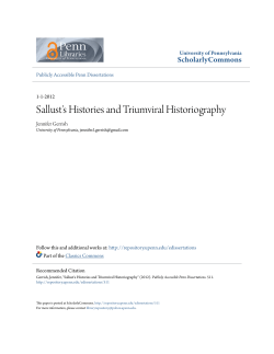 Sallust`s Histories and Triumviral Historiography