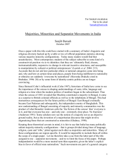 Majorities, Minorities and Separatist Movements in India
