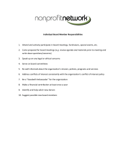 Individual Board Member Responsibilities 1. Attend and actively