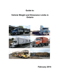 Guide to: Vehicle Weight and Dimension Limits in Ontario February