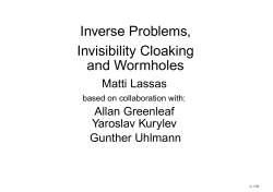 Inverse Problems, Invisibility Cloaking and Wormholes