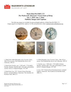 Publicity Images and Captions - Wadsworth Atheneum Museum of Art