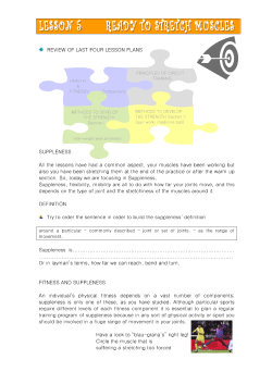 REVIEW OF LAST FOUR LESSON PLANS SUPPLENESS All