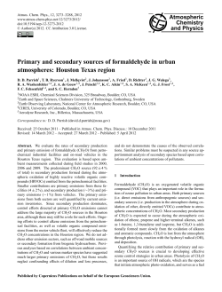 Primary and secondary sources of formaldehyde in urban
