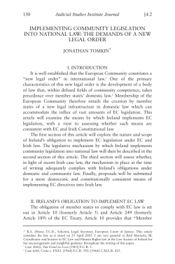 implementing community legislation into national law