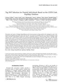 Tag SNP selection for Finnish individuals based on the CEPH Utah