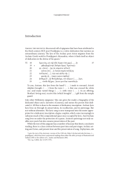 Archaic Lyric into Hellenistic Poetry. Benjamin Acosta