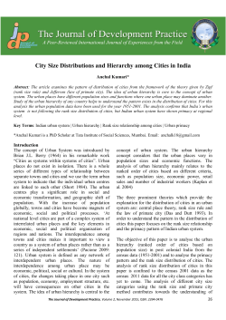 City Size Distributions and Hierarchy among Cities in India