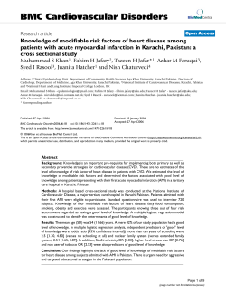 Knowledge of modifiable risk factors of heart disease among