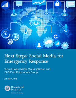 Next Steps: Social Media for Emergency Response: Virtual Social
