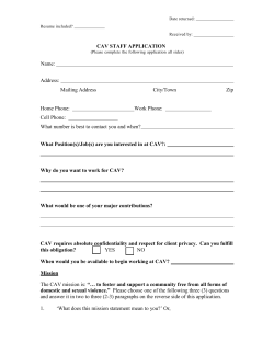 CAV STAFF APPLICATION - Community Against Violence