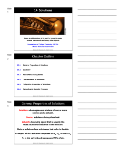 14 Solutions Chapter Outline General Properties of Solutions