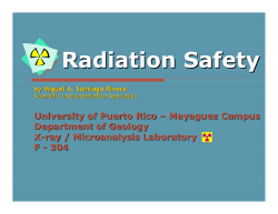 Radiation Safety - Department of Geology UPRM