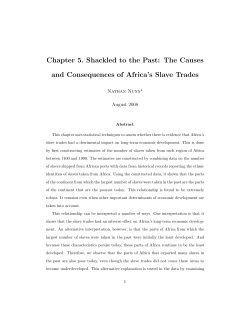 Shackled to the Past: The Causes and Consequences of Africa`s