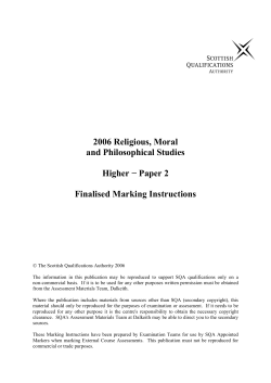 2006 Religious, Moral and Philosophical Studies Higher