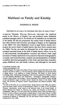 Maitland on Family and Kinship