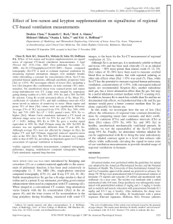 Effect of low-xenon and krypton supplementation on signal/noise of