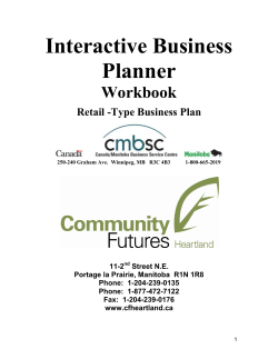 IBP workbook - Retail - Community Futures Manitoba