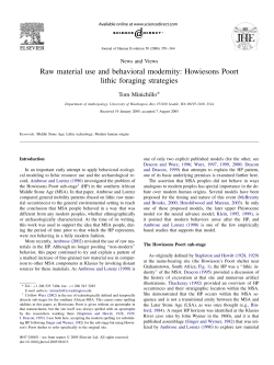 Raw material use and behavioral modernity: Howiesons Poort