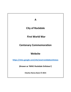 A City of Rockdale First World War Centenary Commemoration