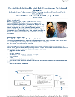 Chronic Pain: Definition, The Mind