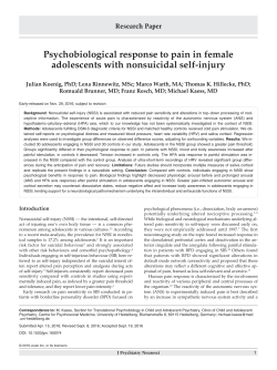 Psychobiological response to pain in female adolescents with