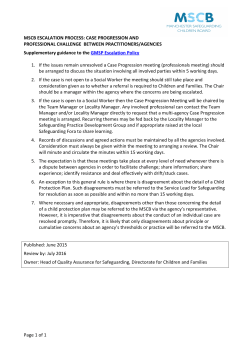 MSCB Escalation Process - Manchester Safeguarding Children Board