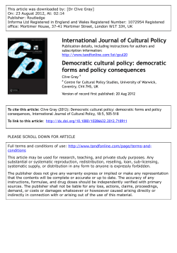 Democratic cultural policy: democratic forms