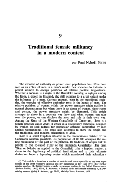 9 Traditional female militancy in a modern context