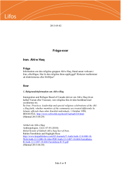 Fr&aring;ga-svar Iran. Ahl-e Haq