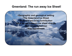 Greenland: The run away Ice Sheet!