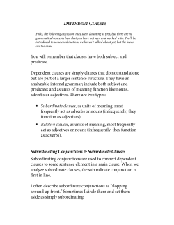 Dependent Clauses