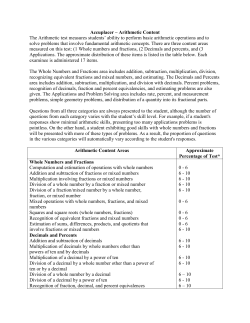 Arithmetic Content - East Central College