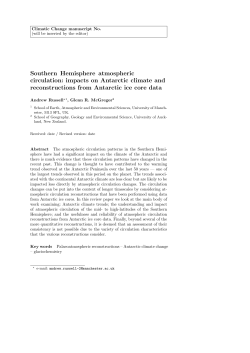 Southern Hemisphere atmospheric circulation: impacts on Antarctic