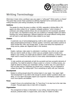 A Guide to Writing Terminology