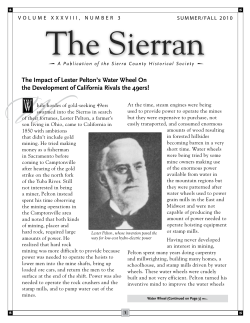 The Impact of Lester Pelton`s Water Wheel On the Development of